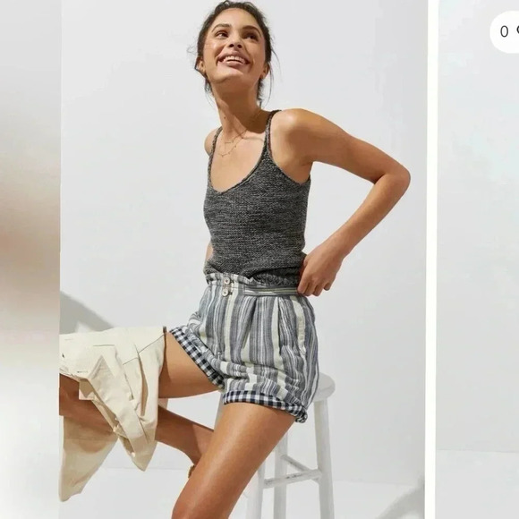 Anthropologie Pilcro Everyday Striped Shorts in Blue Motif New W/Tag Size 31 - Picture 2 of 5